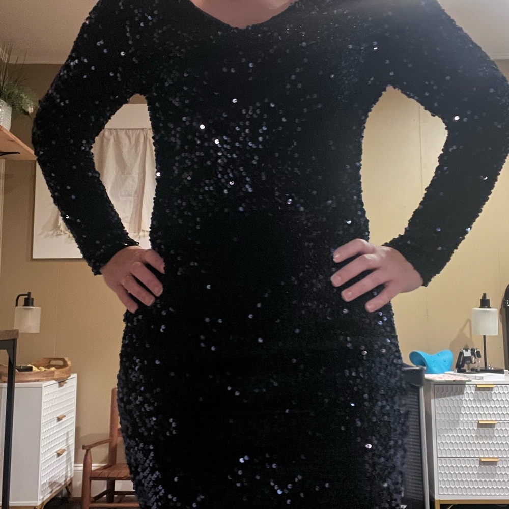 Mixfeer Blue Sequin Mini Dress – Size Small